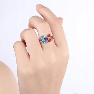 Luxury Multicolored Crystal Symphony Finger Ring 